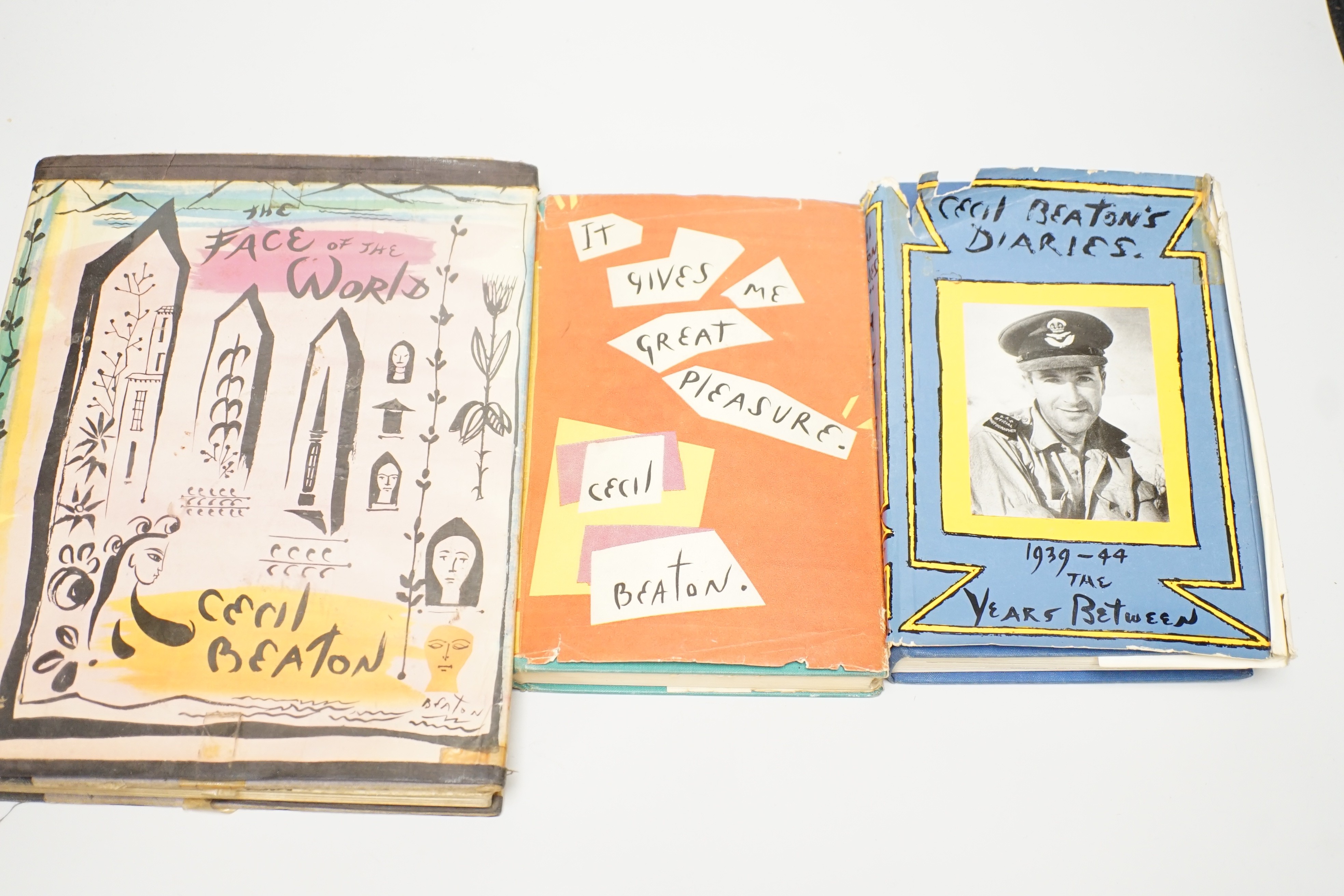Cecil Beaton's diaries, one volume signed by author, and two relative books